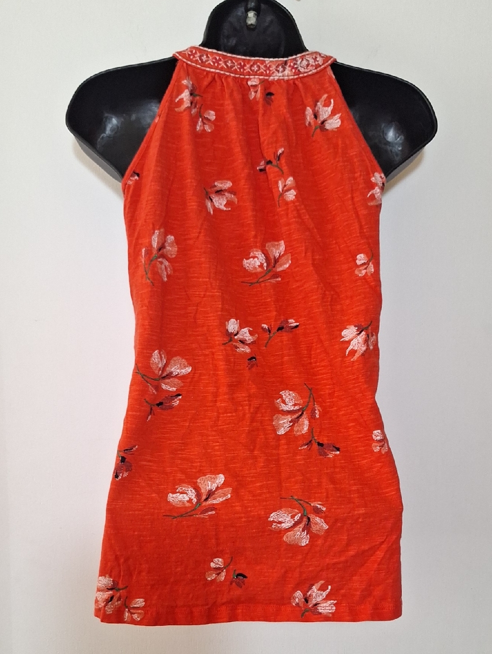 Floral Boho Halter Neck Keyhole Top 100% Cotton - Picture 4 of 6